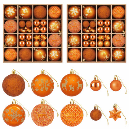 Christmas Ball Set 88 pcs Bronze Ø 6 cm Plastic