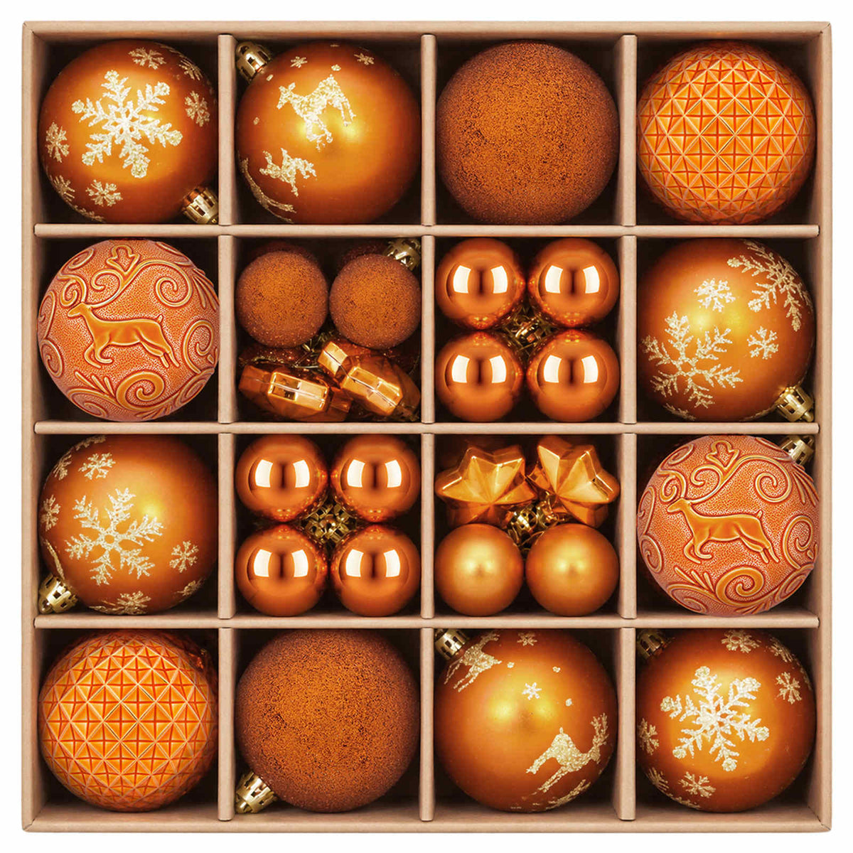 Christmas Ball Set 88 pcs Bronze Ø 6 cm Plastic