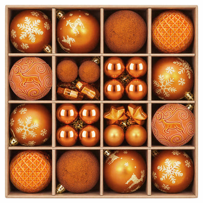 Christmas Ball Set 88 pcs Bronze Ø 6 cm Plastic