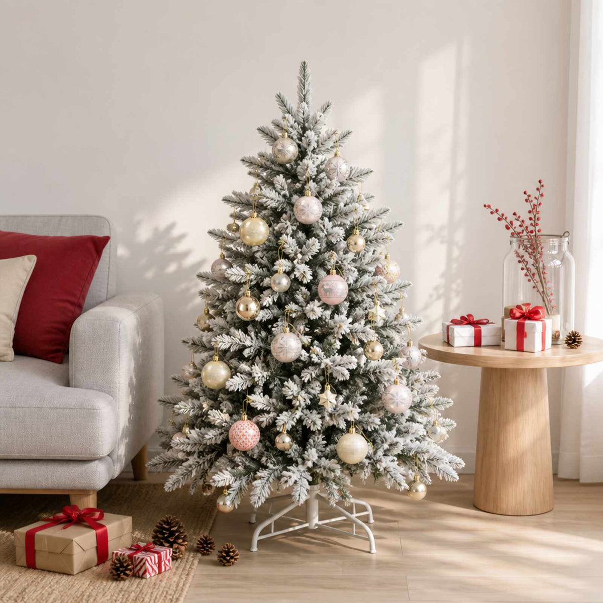 Christmas Ball Set 88 pcs Rose Gold and Gold Ø 6 cm Plastic