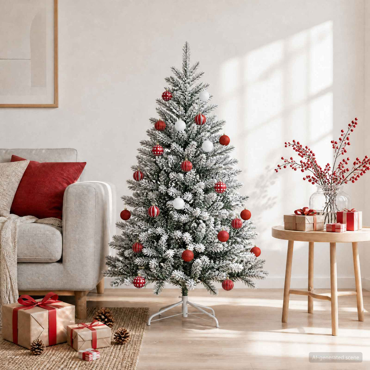 Christmas Ball Set 30 pcs Red and White Ø 6 cm Plastic