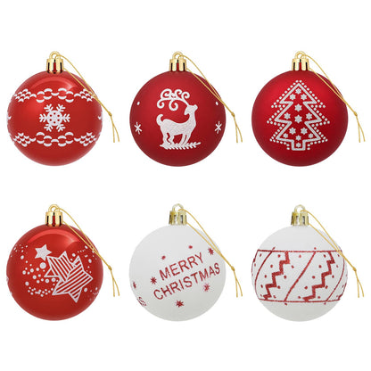 Christmas Ball Set 30 pcs Red and White Ø 6 cm Plastic