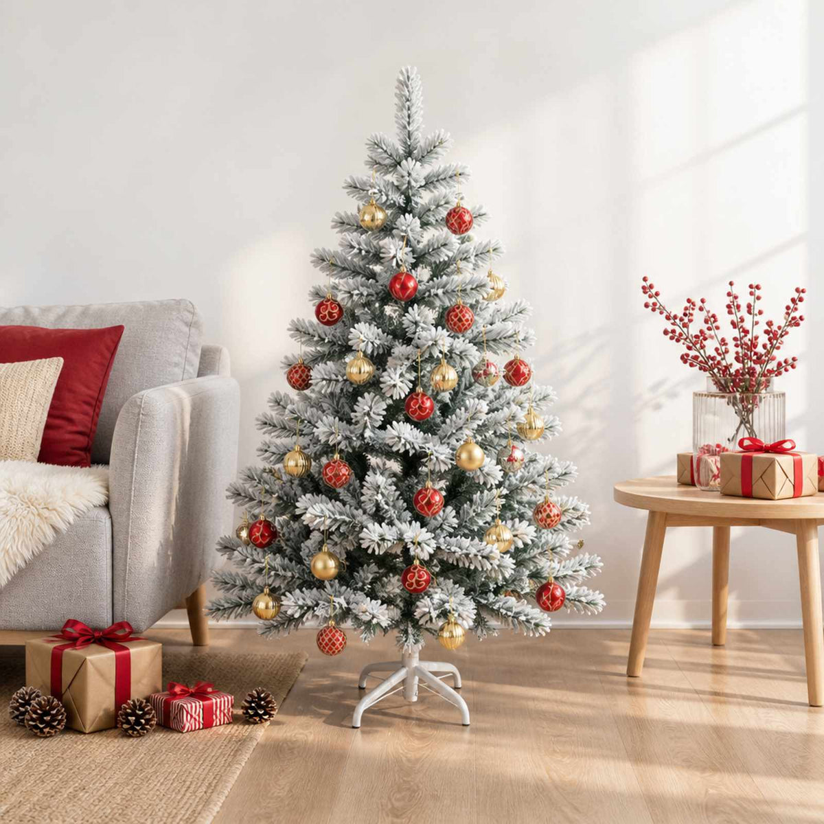 Christmas Ball Set 30 pcs Gold and Red Ø 6 cm Plastic