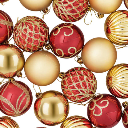 Christmas Ball Set 30 pcs Gold and Red Ø 6 cm Plastic