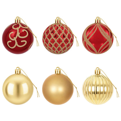 Christmas Ball Set 30 pcs Gold and Red Ø 6 cm Plastic