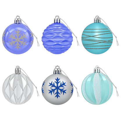 Christmas Ball Set 30 pcs Silver, Blue and Turquoise Ø 6 cm