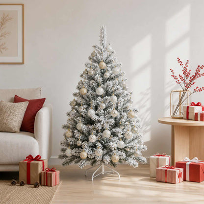 Christmas Ball Set 30 pcs Gold and White Ø 6 cm Plastic