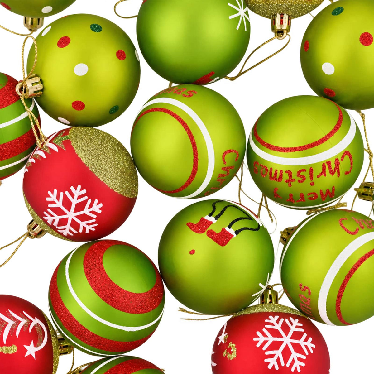 Christmas Ball Set 30 pcs Light Green Ø 6 cm Plastic