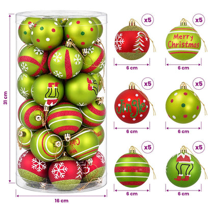 Christmas Ball Set 30 pcs Light Green Ø 6 cm Plastic