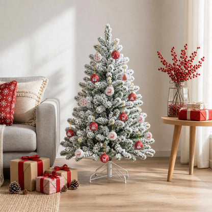 Christmas Ball Set 32 pcs Red and White Ø 6 cm Plastic
