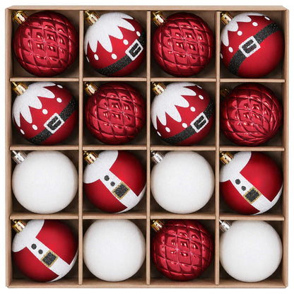 Christmas Ball Set 32 pcs Red and White Ø 6 cm Plastic