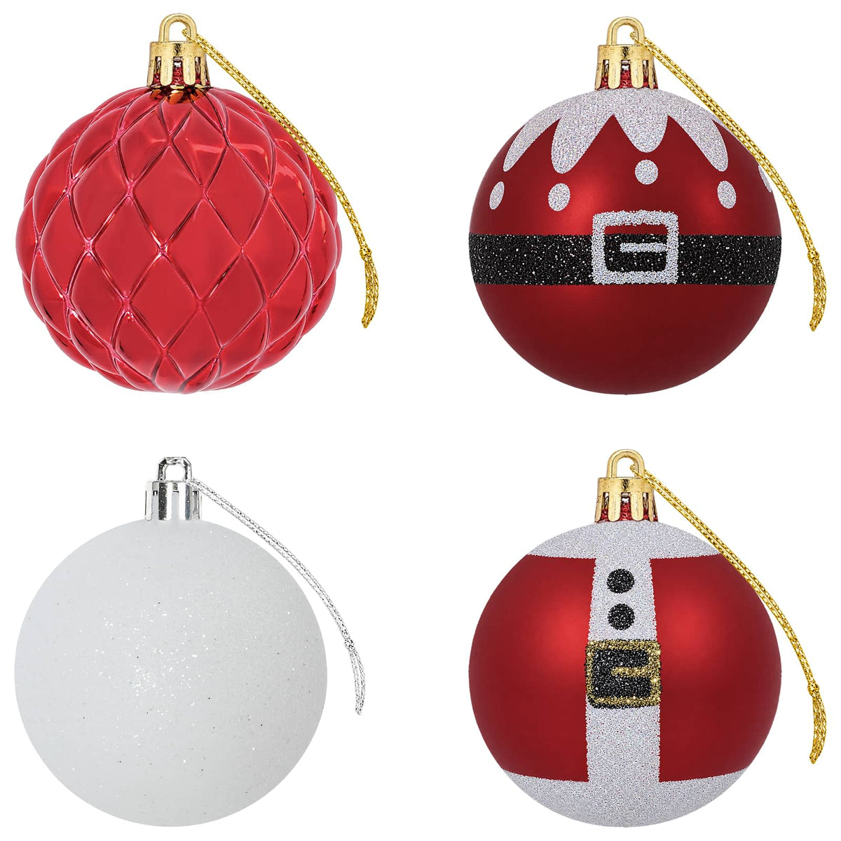 Christmas Ball Set 32 pcs Red and White Ø 6 cm Plastic