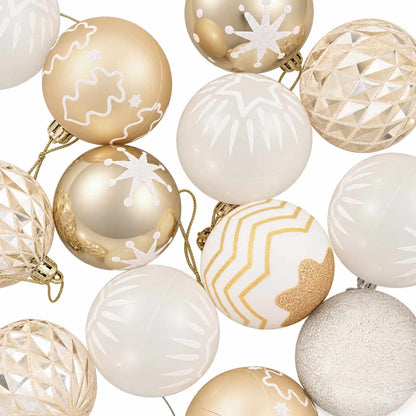 Christmas Ball Set 32 pcs Gold Transparent and White Ø 6 cm