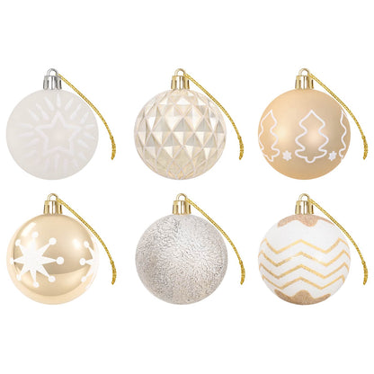 Christmas Ball Set 32 pcs Gold Transparent and White Ø 6 cm