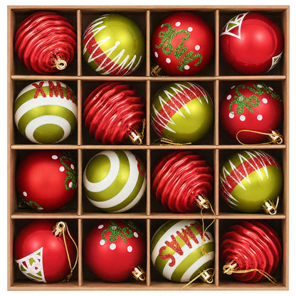 Christmas Ball Set 32 pcs Light Green and Red Ø 6 cm Plastic