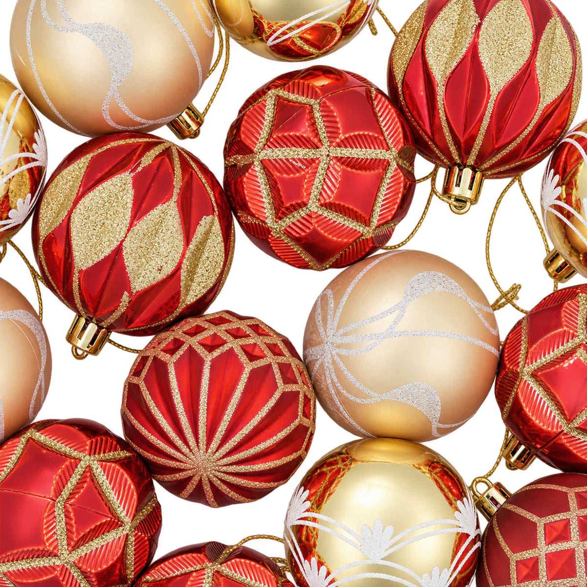 Christmas Ball Set 32 pcs Gold and Red Ø 6 cm Plastic