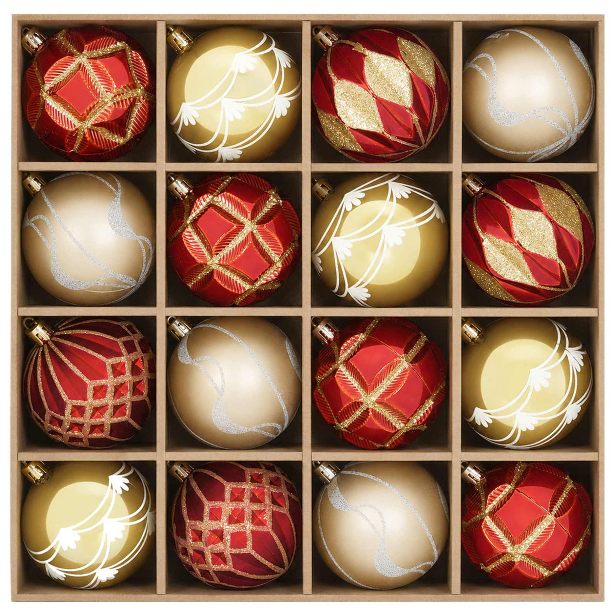 Christmas Ball Set 32 pcs Gold and Red Ø 6 cm Plastic