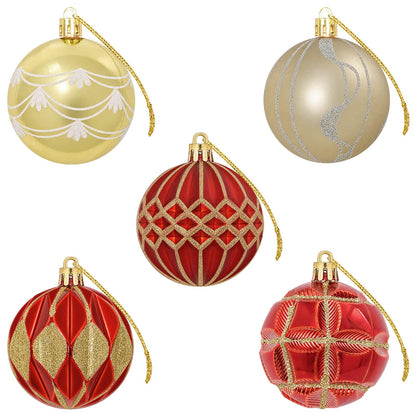 Christmas Ball Set 32 pcs Gold and Red Ø 6 cm Plastic