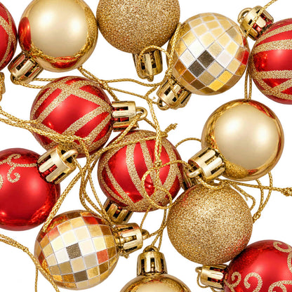 Christmas Ball Set 72 pcs Gold and Red Ø 3 cm Plastic