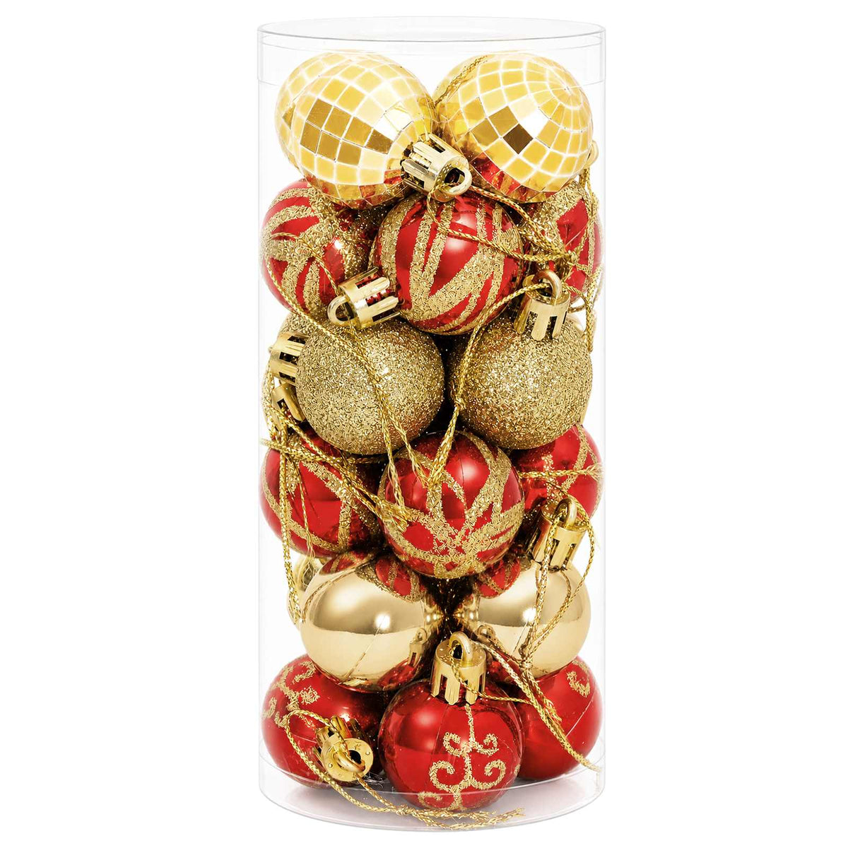 Christmas Ball Set 72 pcs Gold and Red Ø 3 cm Plastic