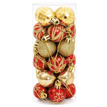 Christmas Ball Set 72 pcs Gold and Red Ø 3 cm Plastic