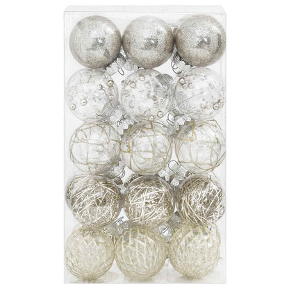 Christmas Ball Set 30 pcs Champagne Ø 6 cm PET