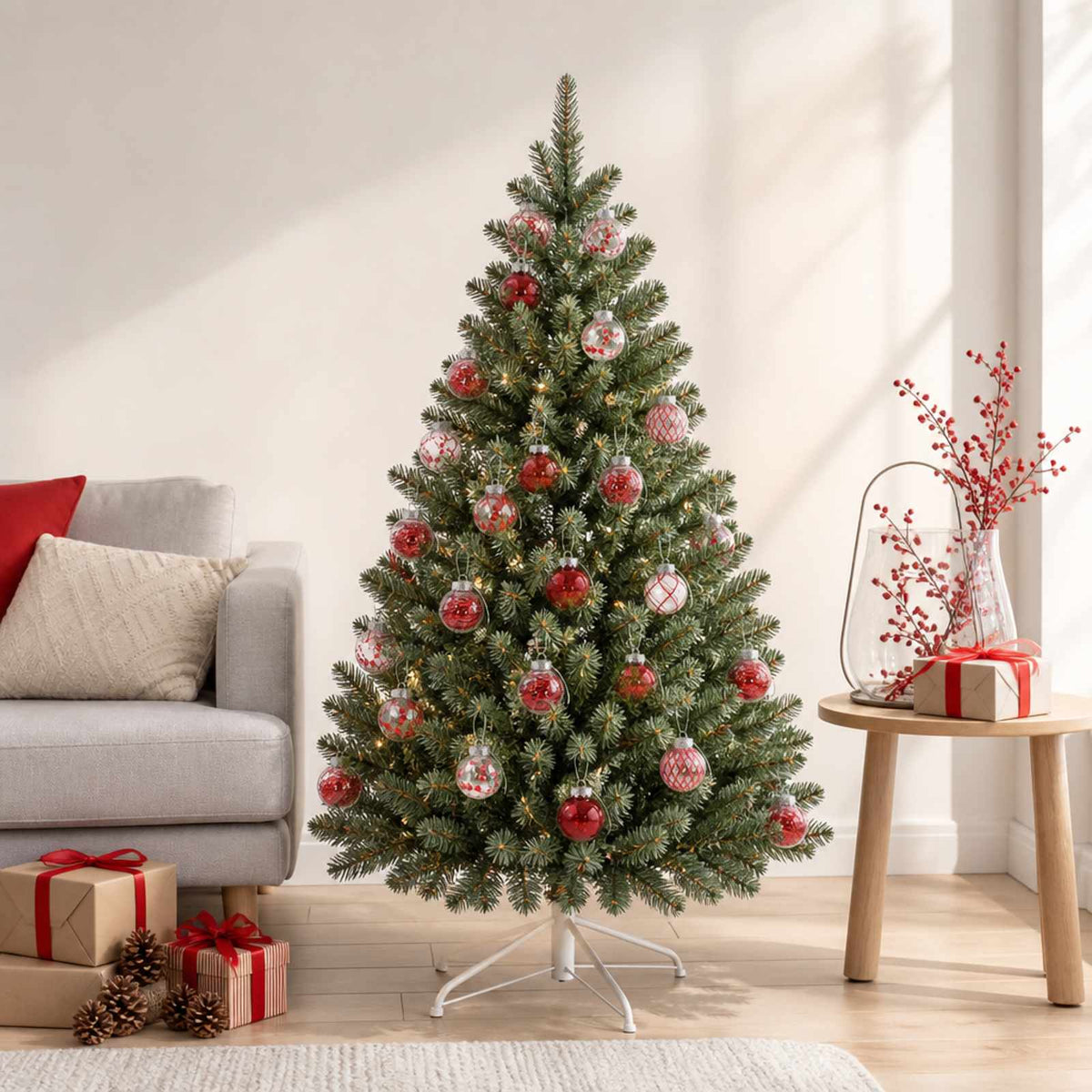 Christmas Ball Set 30 pcs Red Ø 6 cm PET