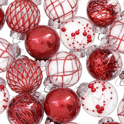 Christmas Ball Set 30 pcs Red Ø 6 cm PET