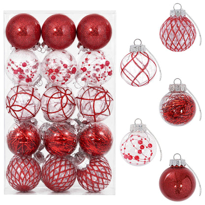Christmas Ball Set 30 pcs Red Ø 6 cm PET