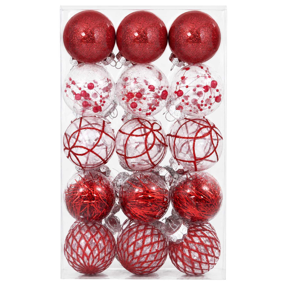 Christmas Ball Set 30 pcs Red Ø 6 cm PET