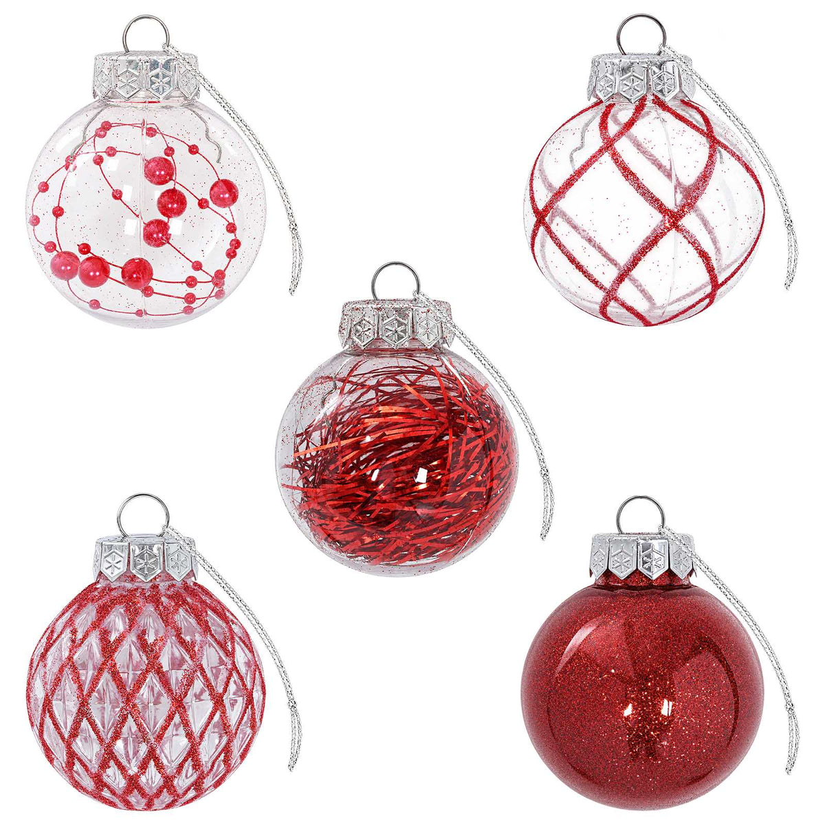 Christmas Ball Set 30 pcs Red Ø 6 cm PET