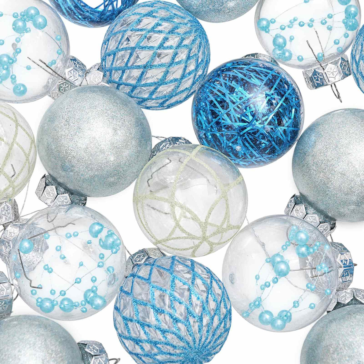 Christmas Ball Set 30 pcs Blue Ø 6 cm PET
