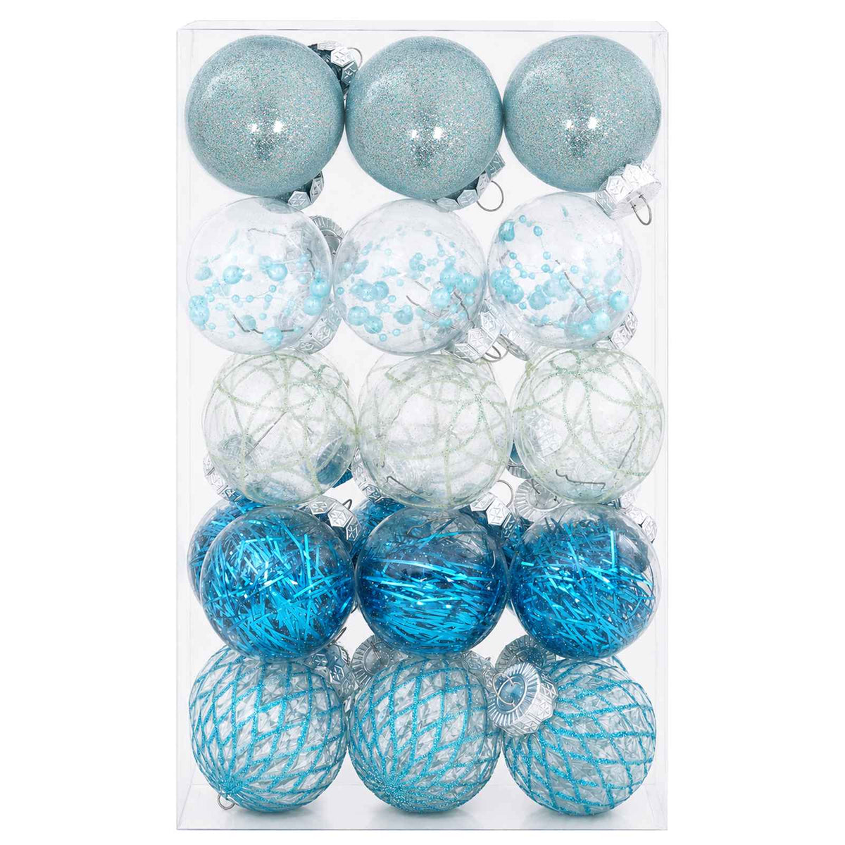 Christmas Ball Set 30 pcs Blue Ø 6 cm PET