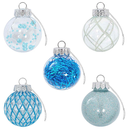 Christmas Ball Set 30 pcs Blue Ø 6 cm PET