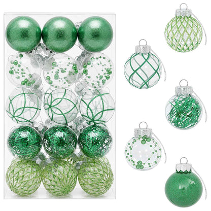 Christmas Ball Set 30 pcs Green Ø 6 cm PET