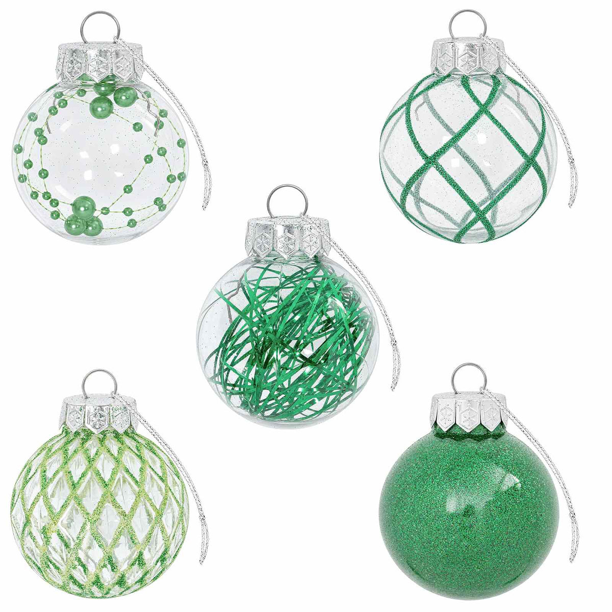 Christmas Ball Set 30 pcs Green Ø 6 cm PET
