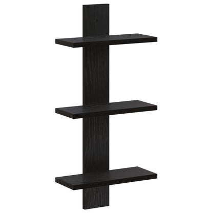 Wall Shelf Black Oak 30 x 13.5 x 64.5 cm Engineered Wood