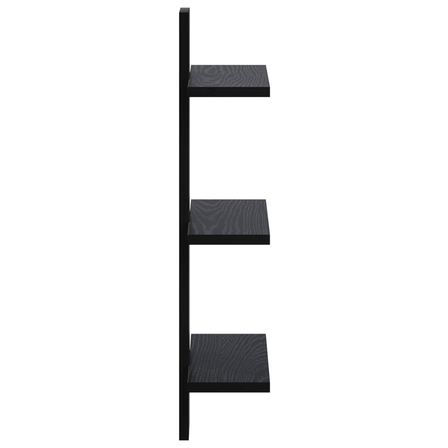 Wall Shelf Black Oak 30 x 13.5 x 64.5 cm Engineered Wood