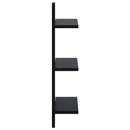 Wall Shelf Black Oak 30 x 13.5 x 64.5 cm Engineered Wood