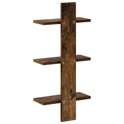 Wall Shelf Smoked Oak 30 x 13.5 x 64.5 cm Engineered Wood