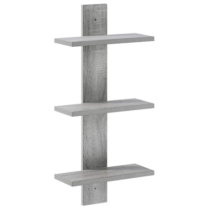 Wall Shelf Grey Sonoma 30 x 13.5 x 64.5 cm Engineered Wood