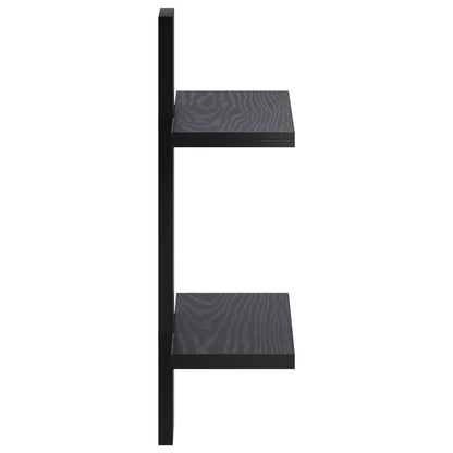 Wall Shelf Black Oak 30 x 13.5 x 43 cm Engineered Wood
