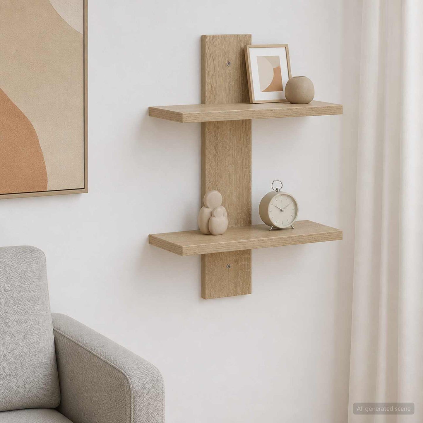 Wall Shelf Sonoma Oak 30 x 13.5 x 43 cm Engineered Wood