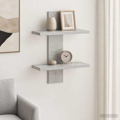 Wall Shelf Concrete Grey 30 x 13.5 x 43 cm Engineered Wood