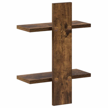 Wall Shelf Smoked Oak 30 x 13.5 x 43 cm Engineered Wood