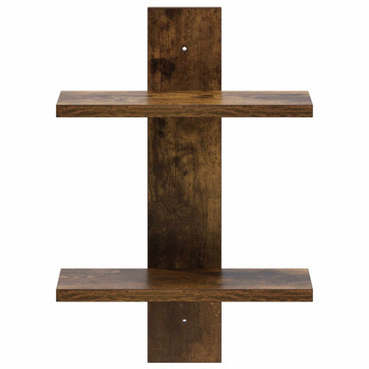 Wall Shelf Smoked Oak 30 x 13.5 x 43 cm Engineered Wood