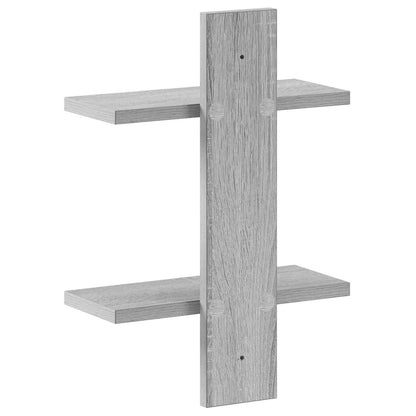 Wall Shelf Grey Sonoma 30 x 13.5 x 43 cm Engineered Wood