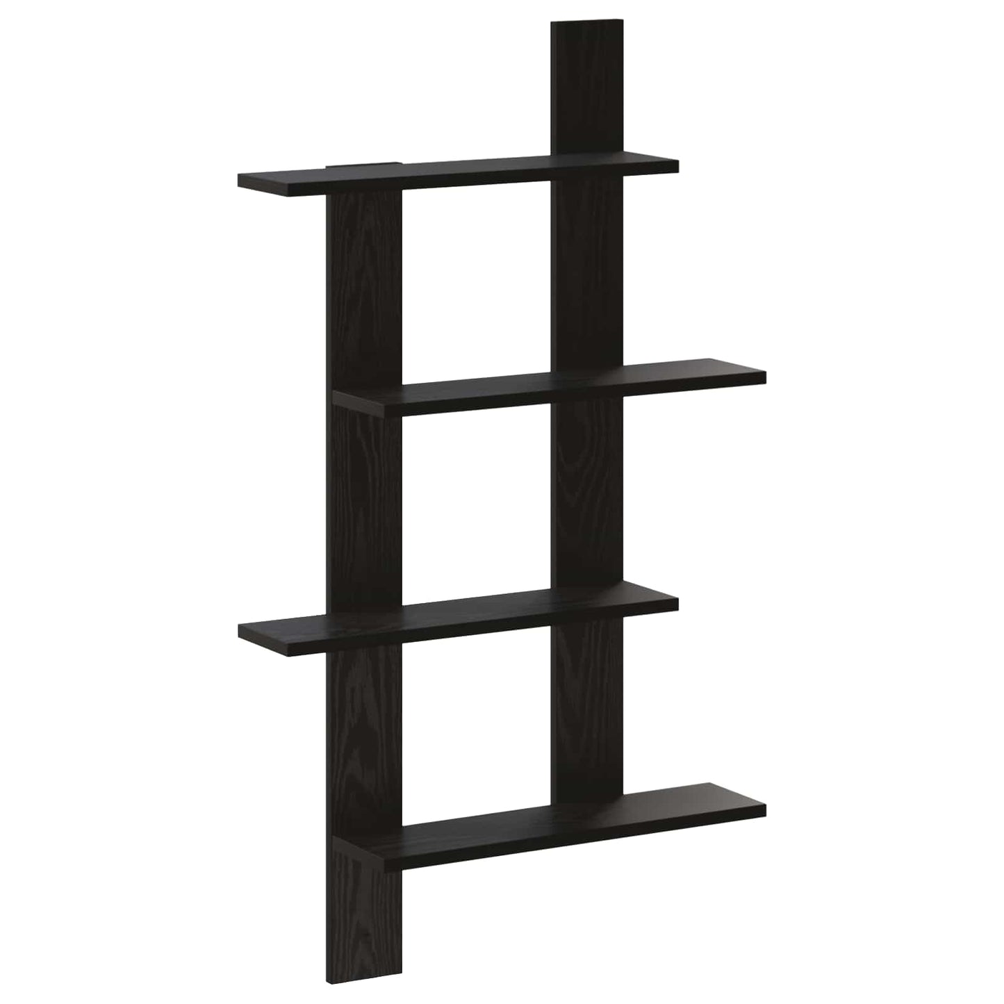 Wall Shelf Black Oak 61 x 13.5 x 105 cm Engineered Wood