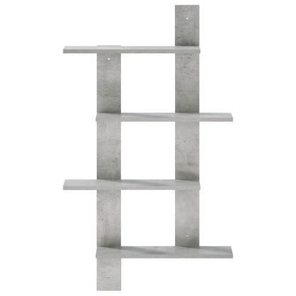 Wall Shelf Concrete Grey 61 x 13.5 x 105 cm Engineered Wood