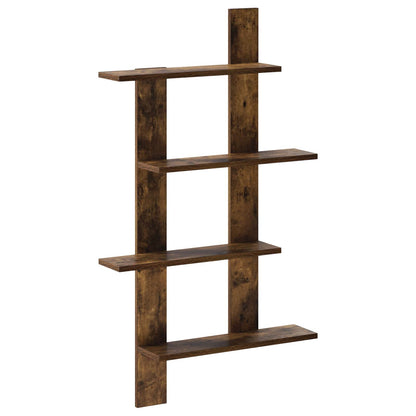 Wall Shelf Smoked Oak 61 x 13.5 x 105 cm Engineered Wood